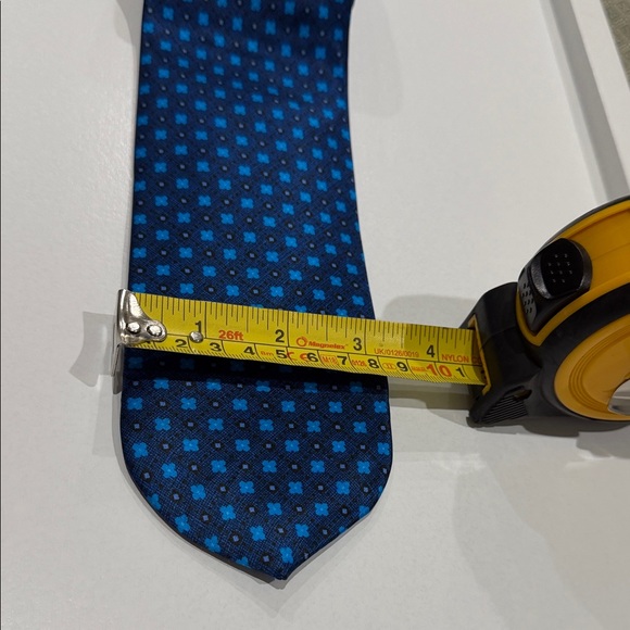 Dolcepunta Men's Full Tie Set - Blue, Green, Purple 100% silk made in Italy - Picture 11 of 13